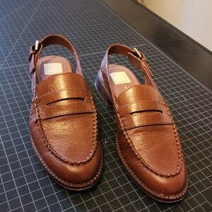 Womens Dolce Vita Brown Leather Loafers
